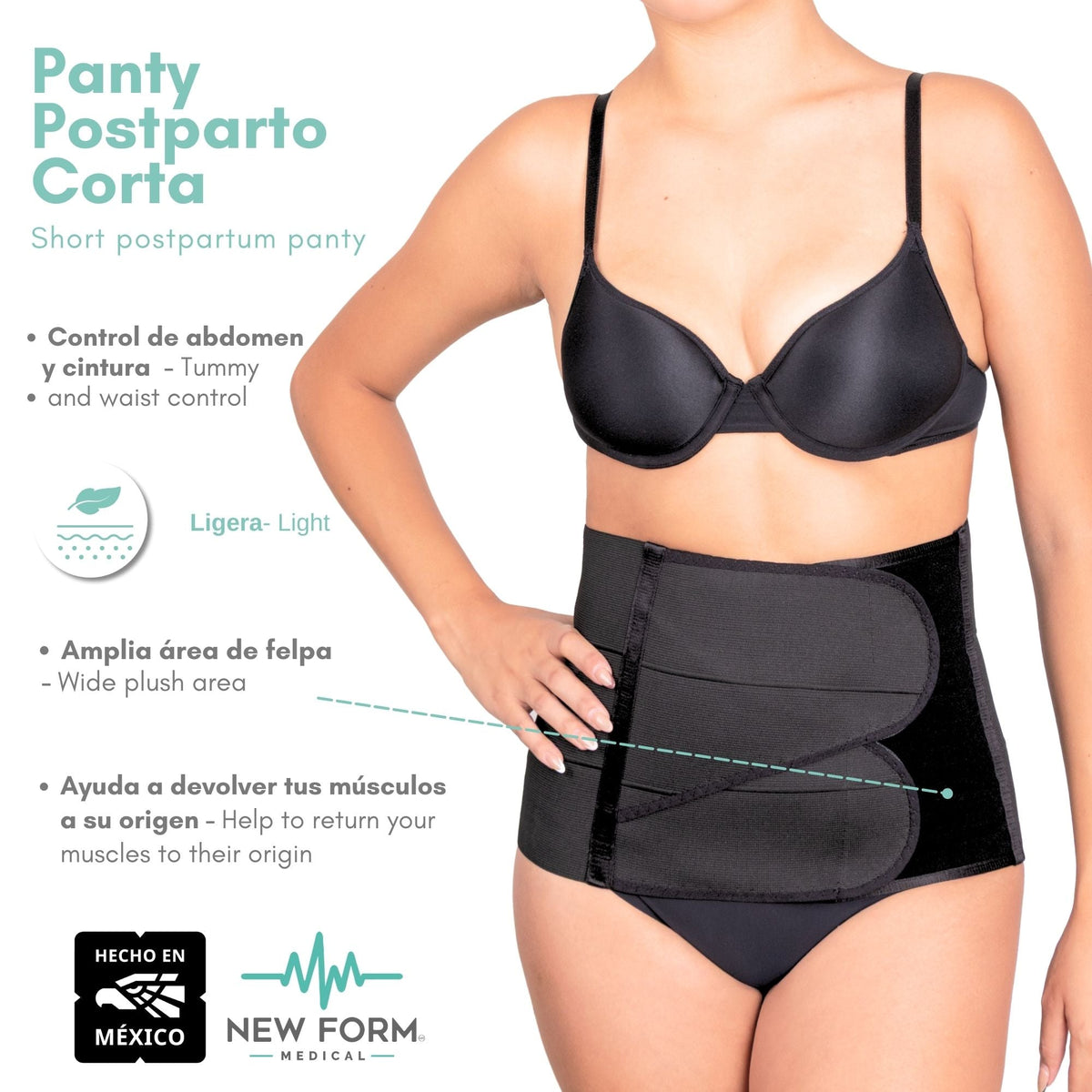 NEW FORM MEDICAL – Faja Postparto Doble Ajuste Corta. Modelo 1801 - Fajasymas