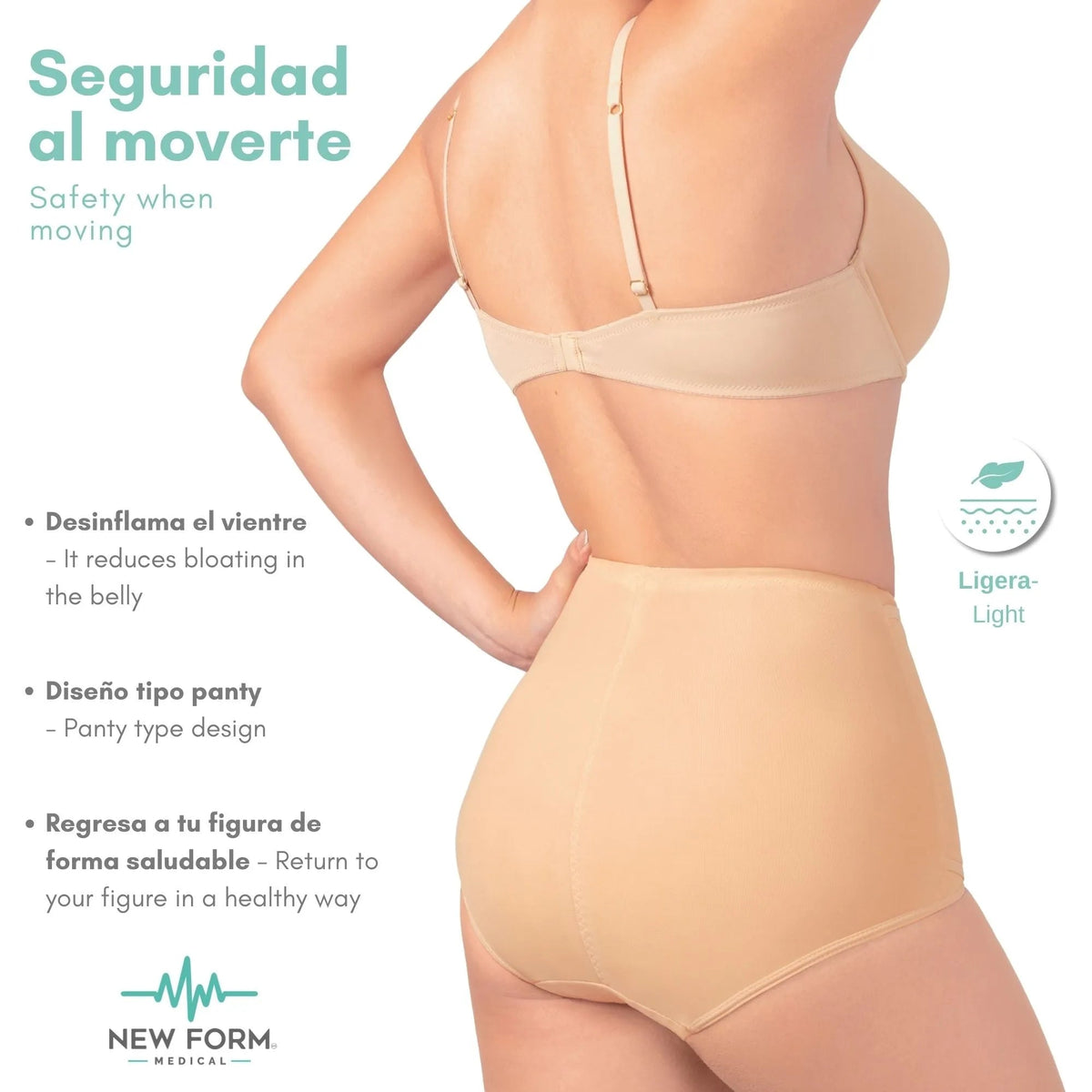 NEW FORM MEDICAL – Panty Postparto Corta Ajustable. Modelo 1810 - Fajasymas