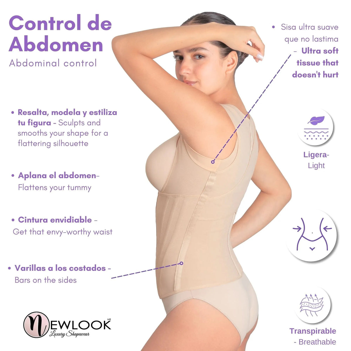 NEWLOOK – Chaleco Corrector Postural y Estilizador. Modelo 819 - Fajasymas