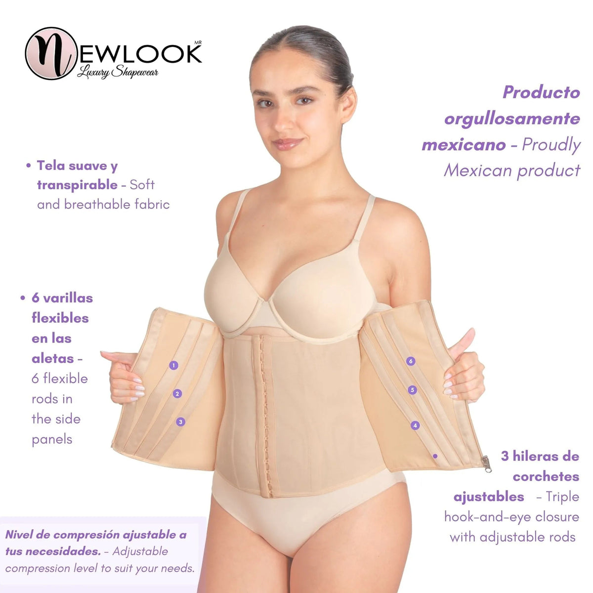 NEWLOOK – Cinturilla Ultra Modeladora doble ajuste. Modelo 907 - Fajasymas