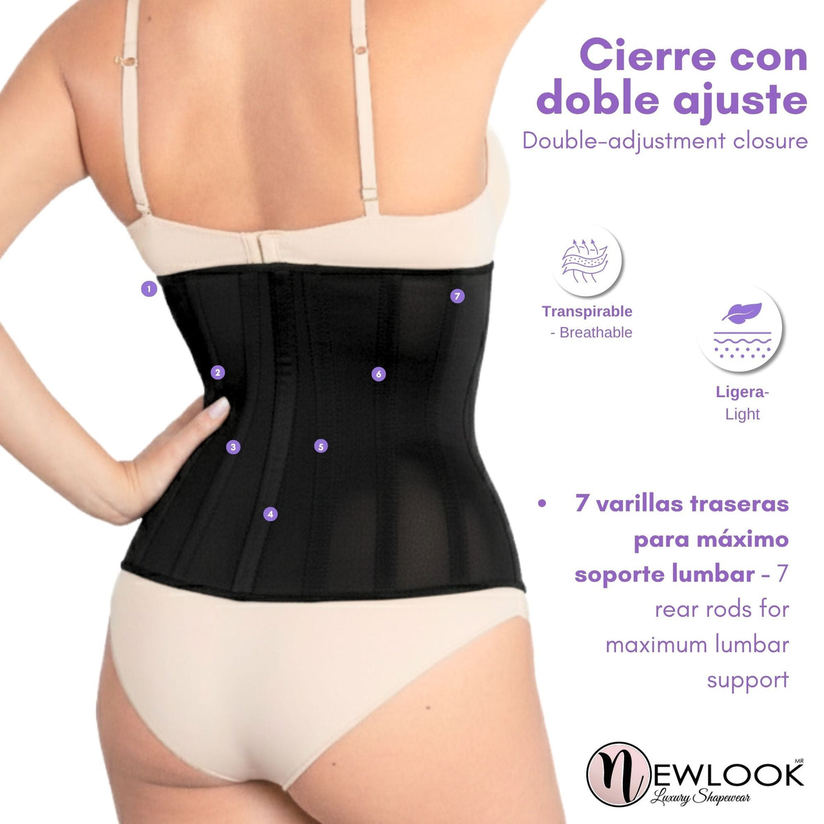 NEWLOOK – Cinturilla Ultra Modeladora doble ajuste. Modelo 907 - Fajasymas