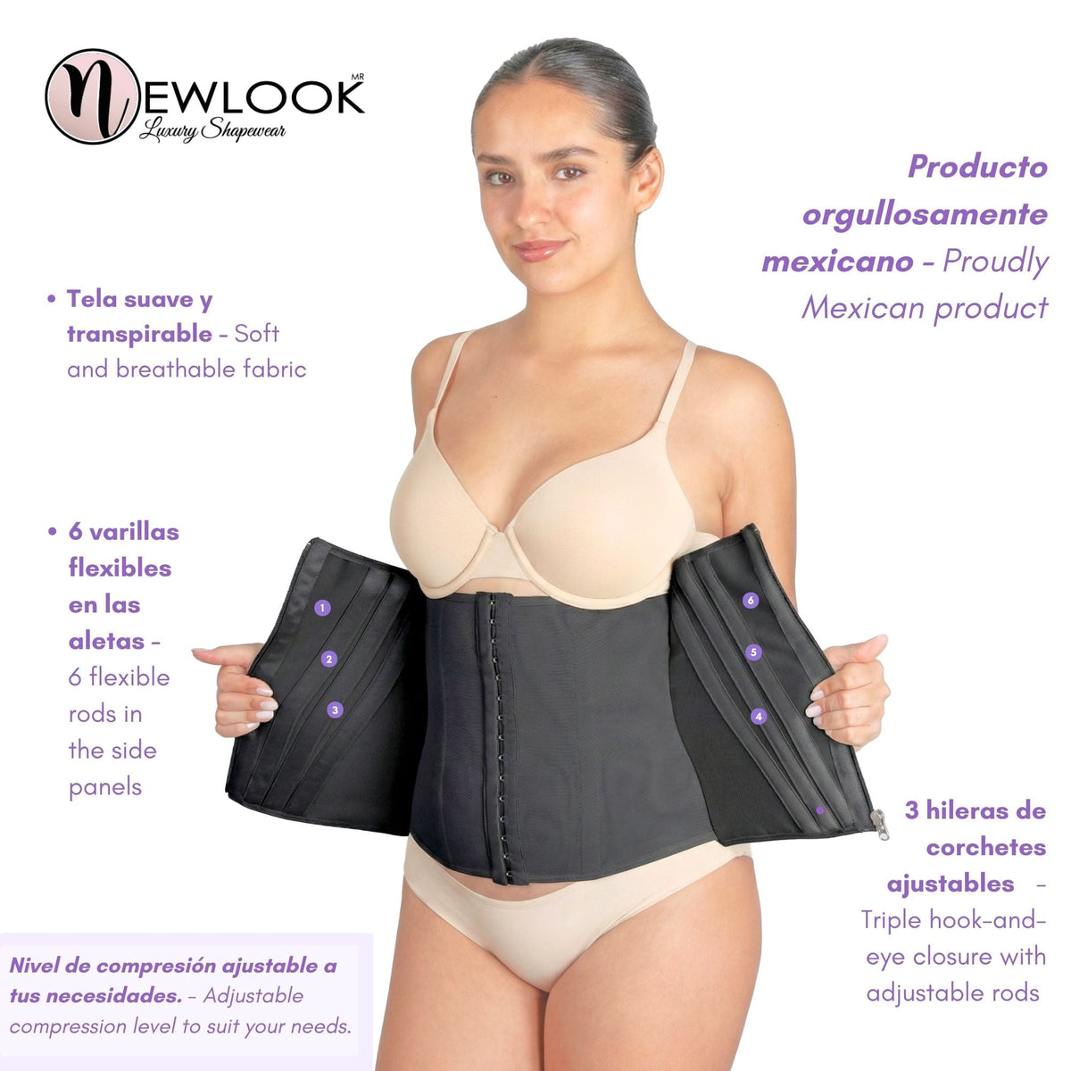 NEWLOOK – Cinturilla Ultra Modeladora doble ajuste. Modelo 907 - Fajasymas