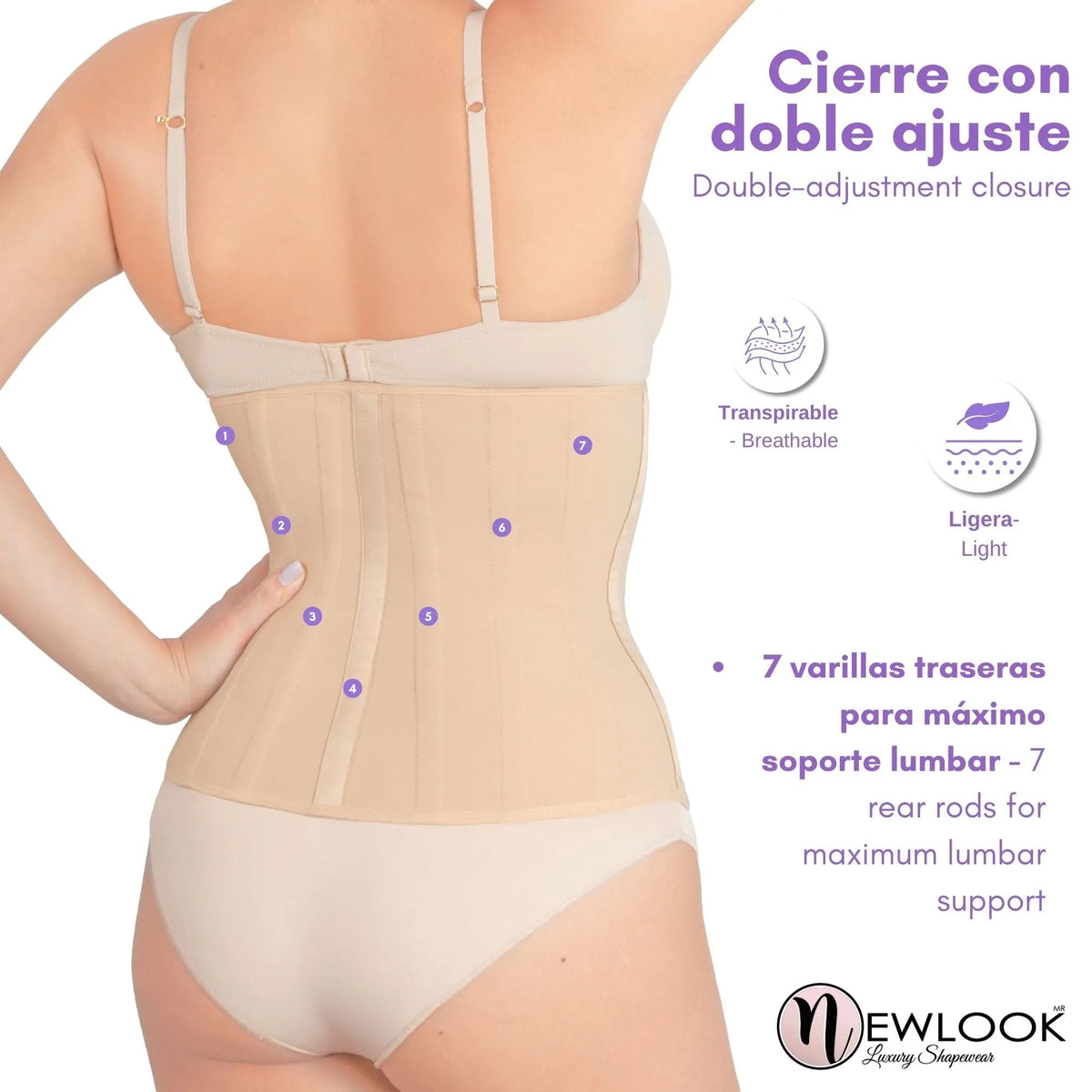 NEWLOOK – Cinturilla Ultra Modeladora doble ajuste. Modelo 907 - Fajasymas