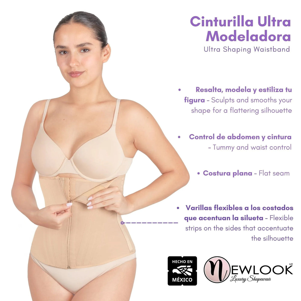 NEWLOOK – Cinturilla Ultra Modeladora doble ajuste. Modelo 907 - Fajasymas