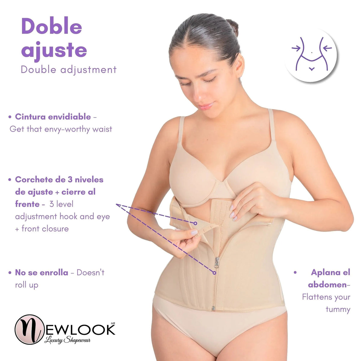 NEWLOOK – Cinturilla Ultra Modeladora doble ajuste. Modelo 907 - Fajasymas