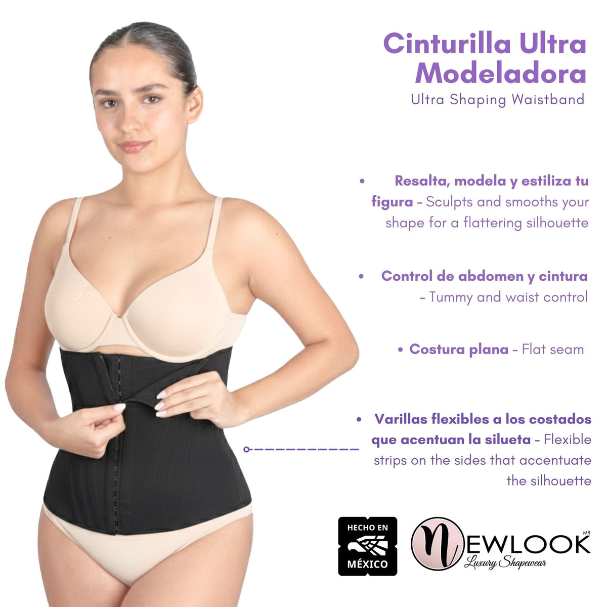 NEWLOOK – Cinturilla Ultra Modeladora doble ajuste. Modelo 907 - Fajasymas