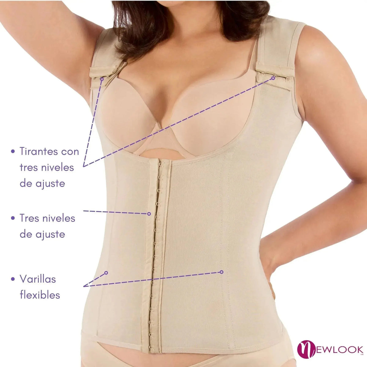 NEWLOOK - Faja Chaleco Modelador Y Corrector De Postura Suave Y Compresión. Modelo 919 - Fajasymas