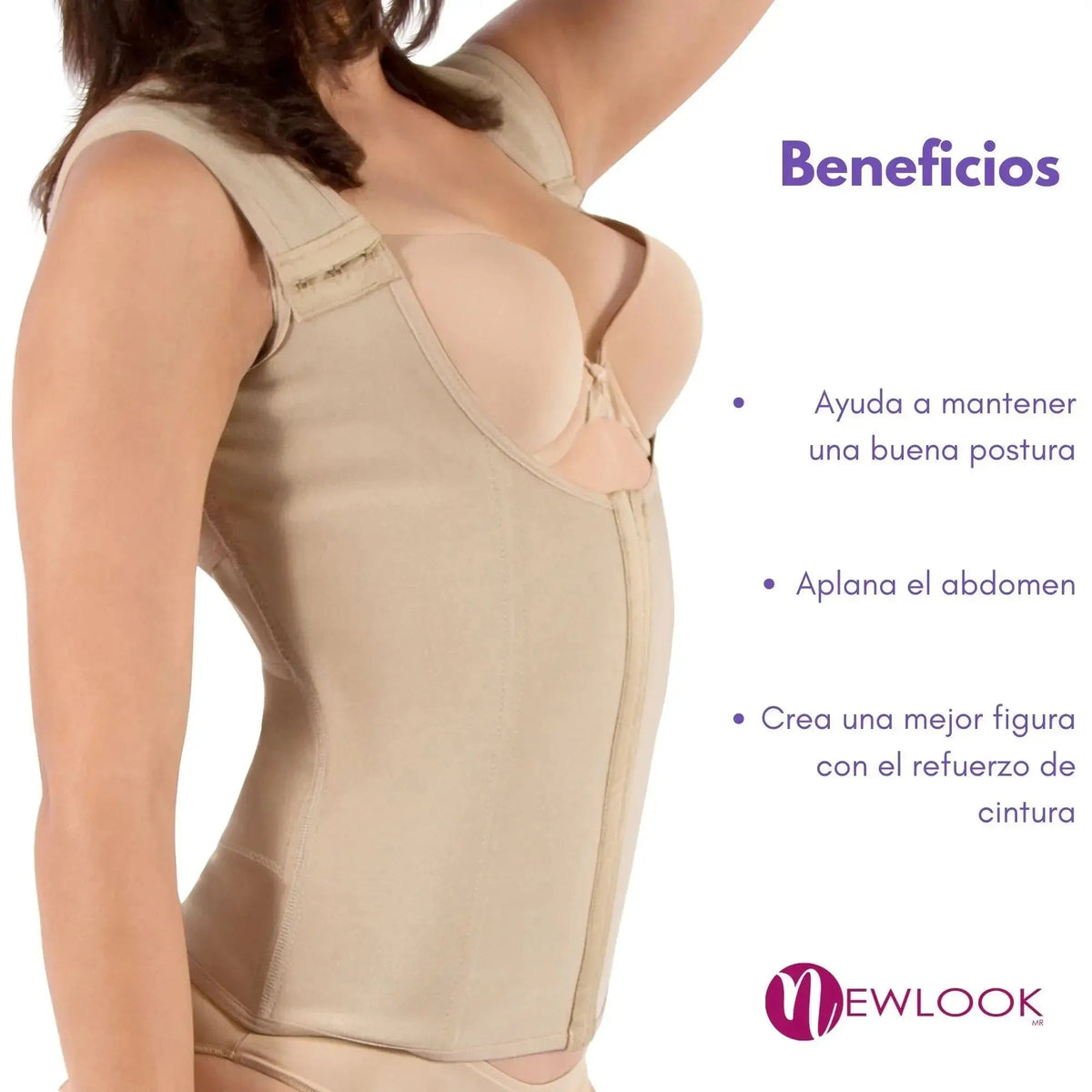 NEWLOOK - Faja Chaleco Modelador Y Corrector De Postura Suave Y Compresión. Modelo 919 - Fajasymas