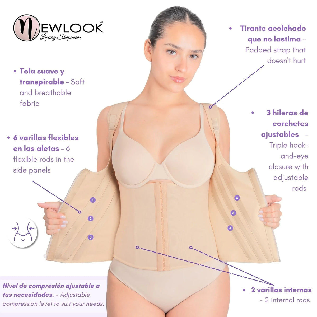 NEWLOOK – Faja Chaleco Ultra Modelador - Fajasymas