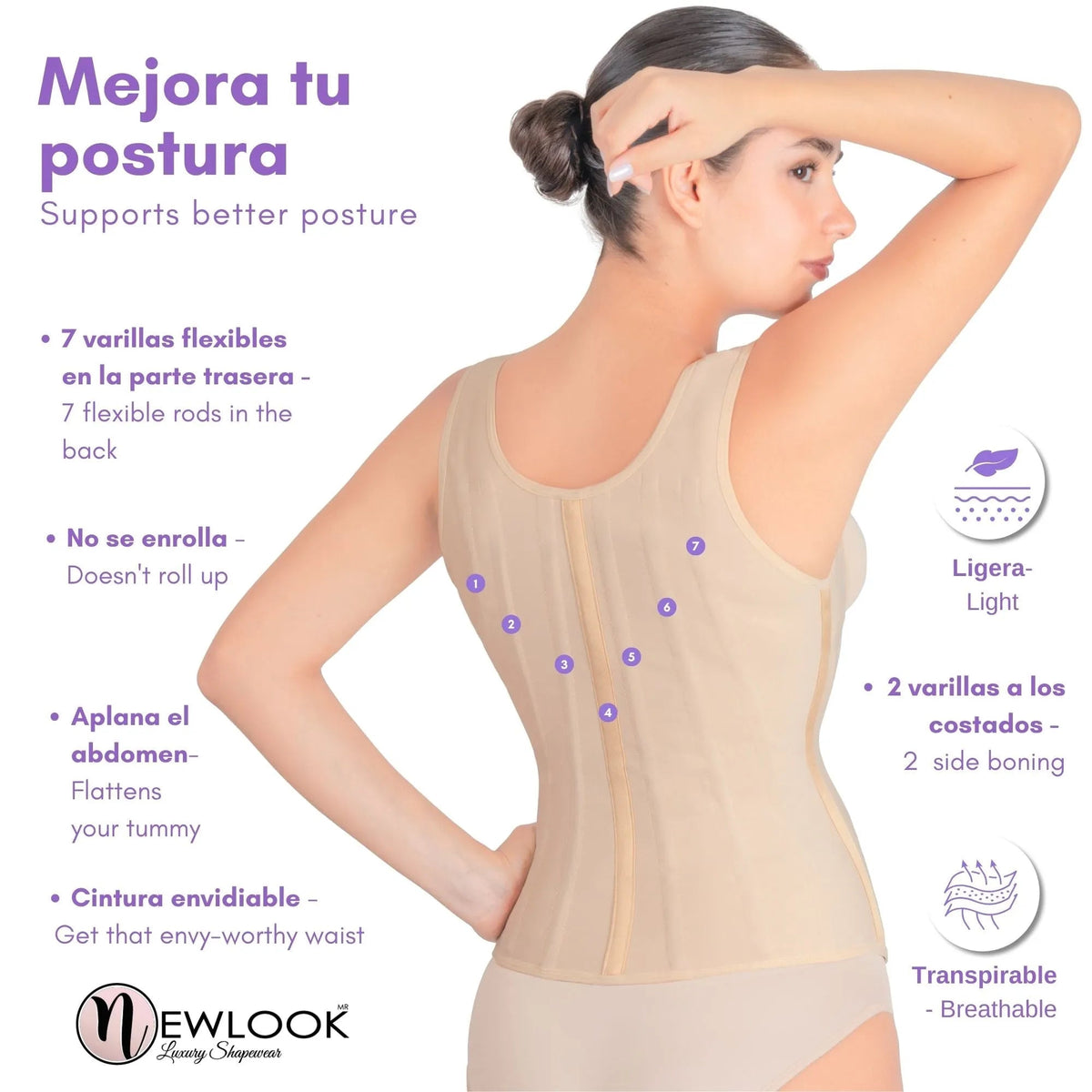 NEWLOOK – Faja Chaleco Ultra Modelador. Modelo 923 - Fajasymas