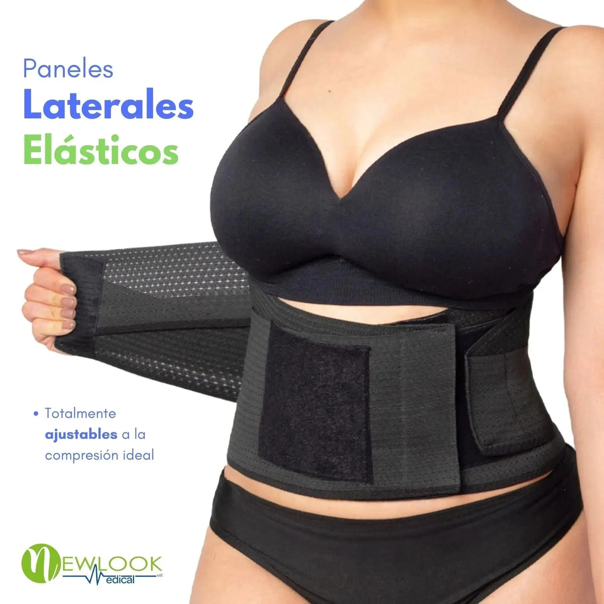 NEWLOOK MEDICAL Soporte Sacro Lumbar con Doble Ajuste - Alta Compresión - 7 Varillas flexibles. Modelo 855 - Fajasymas