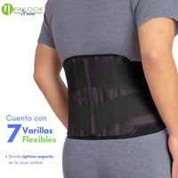NEWLOOK MEDICAL Soporte Sacro Lumbar con Doble Ajuste - Alta Compresión - 7 Varillas flexibles. Modelo 855 - Fajasymas