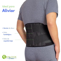 NEWLOOK MEDICAL Soporte Sacro Lumbar con Doble Ajuste - Alta Compresión - 7 Varillas flexibles. Modelo 855 - Fajasymas