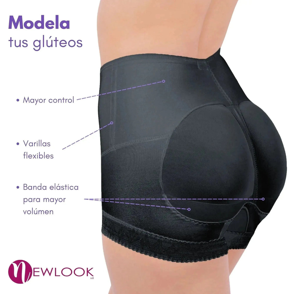 NEWLOOK - Panty Faja Modeladora De Glúteos Con Banda Elástica Abdominal. Modelo 942 - Fajasymas