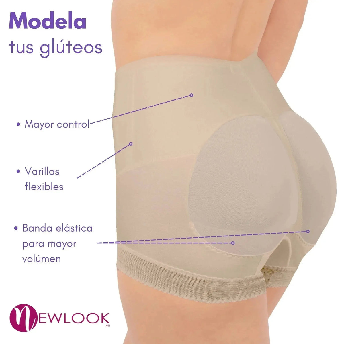NEWLOOK - Panty Faja Modeladora De Glúteos Con Banda Elástica Abdominal. Modelo 942 - Fajasymas