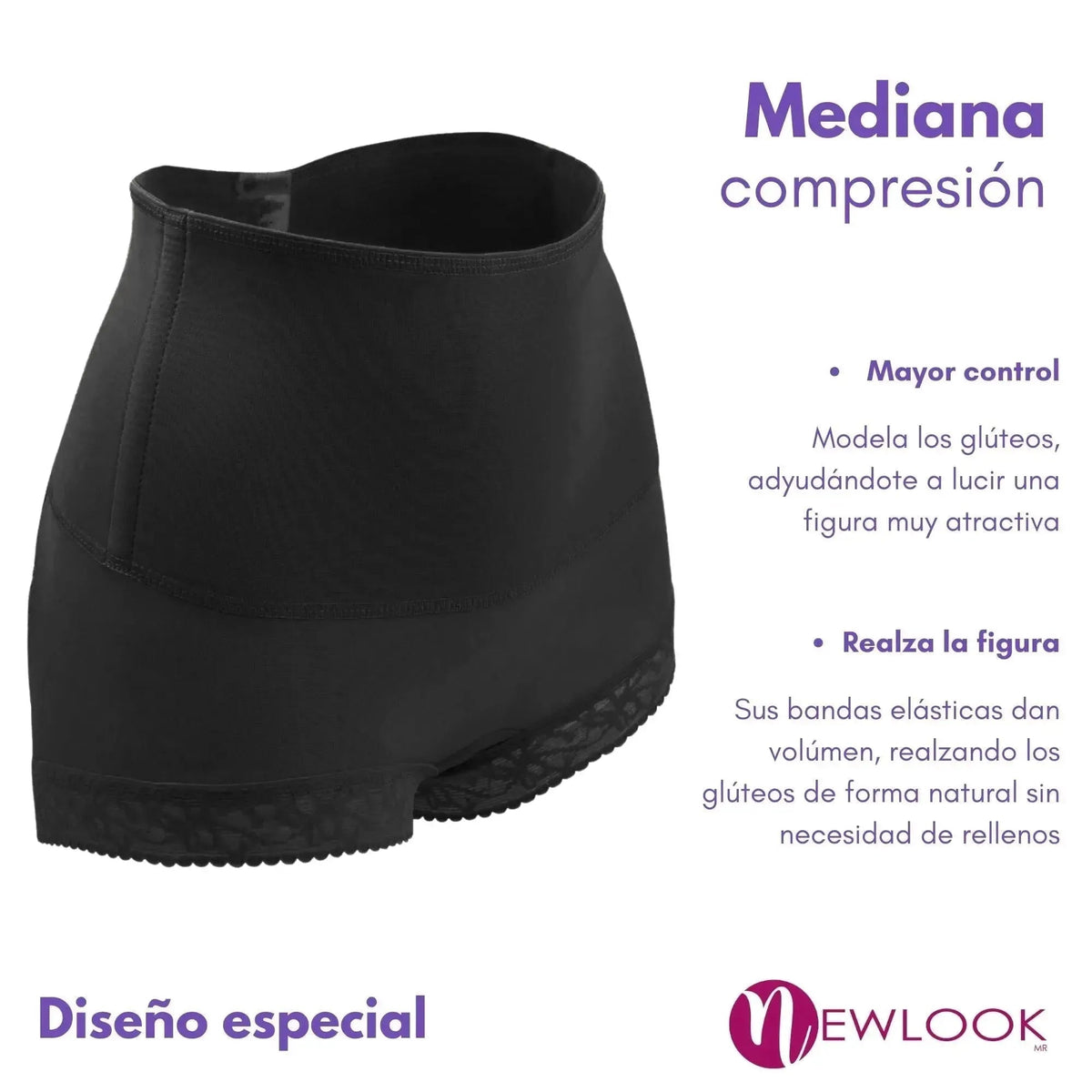 NEWLOOK - Panty Faja Modeladora De Glúteos Con Banda Elástica Abdominal. Modelo 942 - Fajasymas