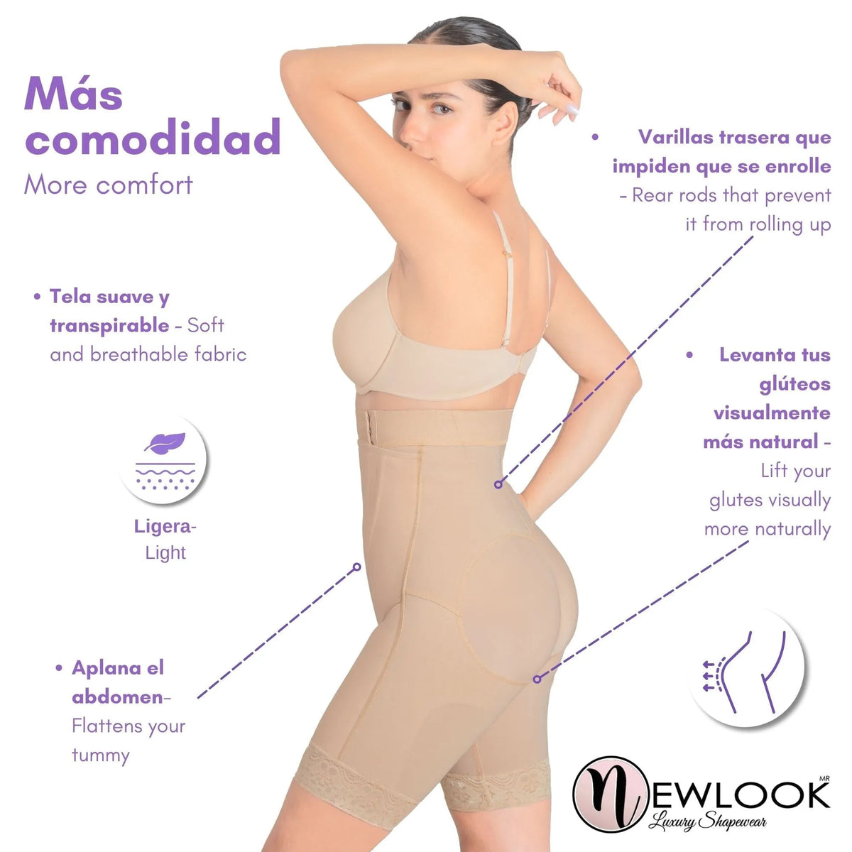NEWLOOK – Panty Faja Ultra Modeladora pierna larga. Modelo 947 - Fajasymas
